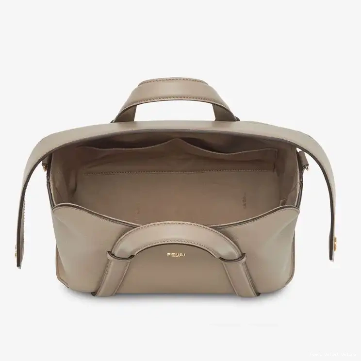 Affordable In 365 Grained Leather Grey Medium Boston Bag Fendi 0516